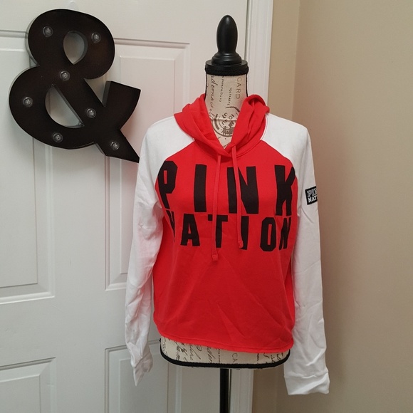 SOLD! VS PINK NATION Raglan Hoodie Sweater - Picture 3 of 7